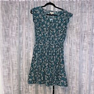 LOFT Teal Floral Mini Dress. New. Medium Petite.